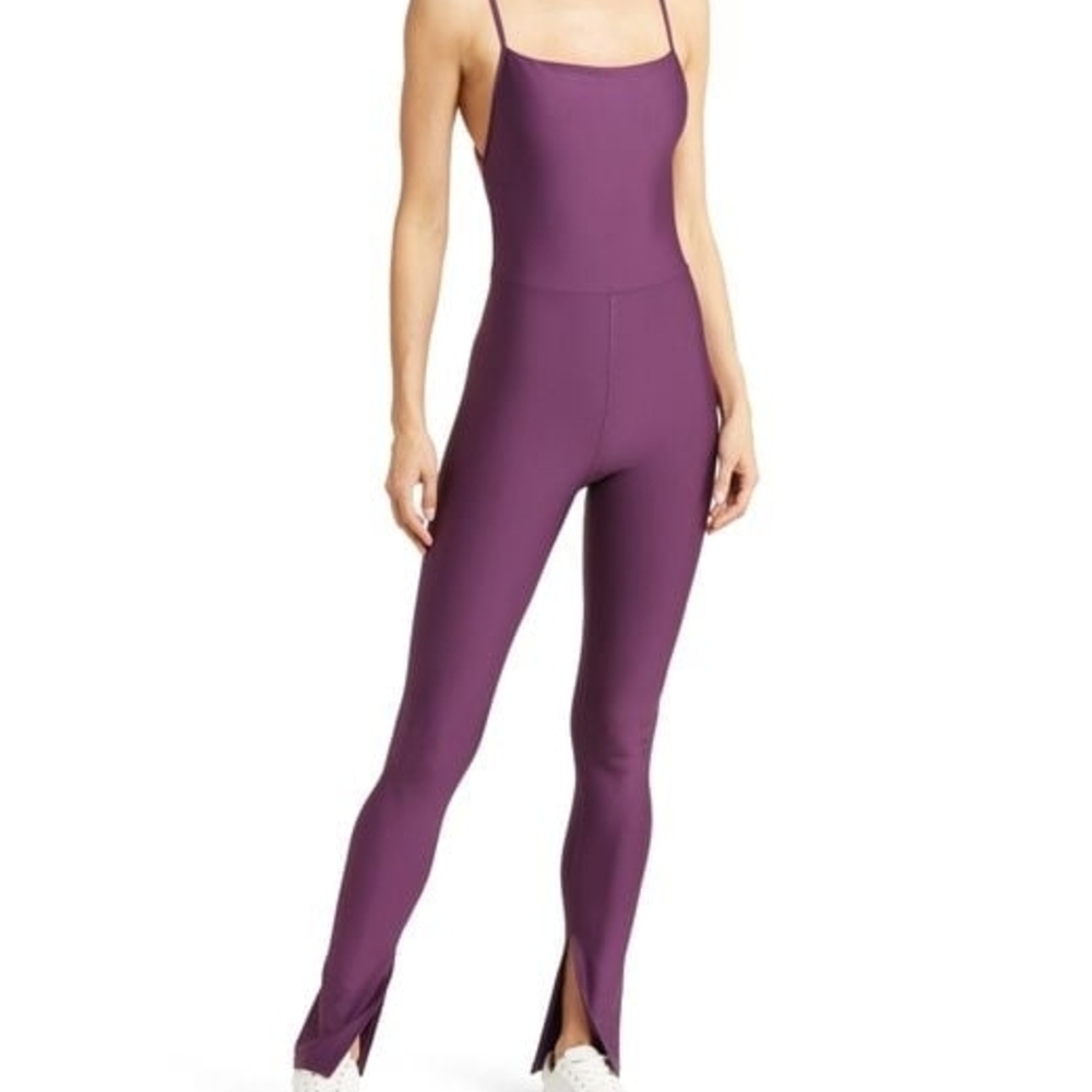 ALO Yoga Air Lift Disco Daze Plum Jumpsuit